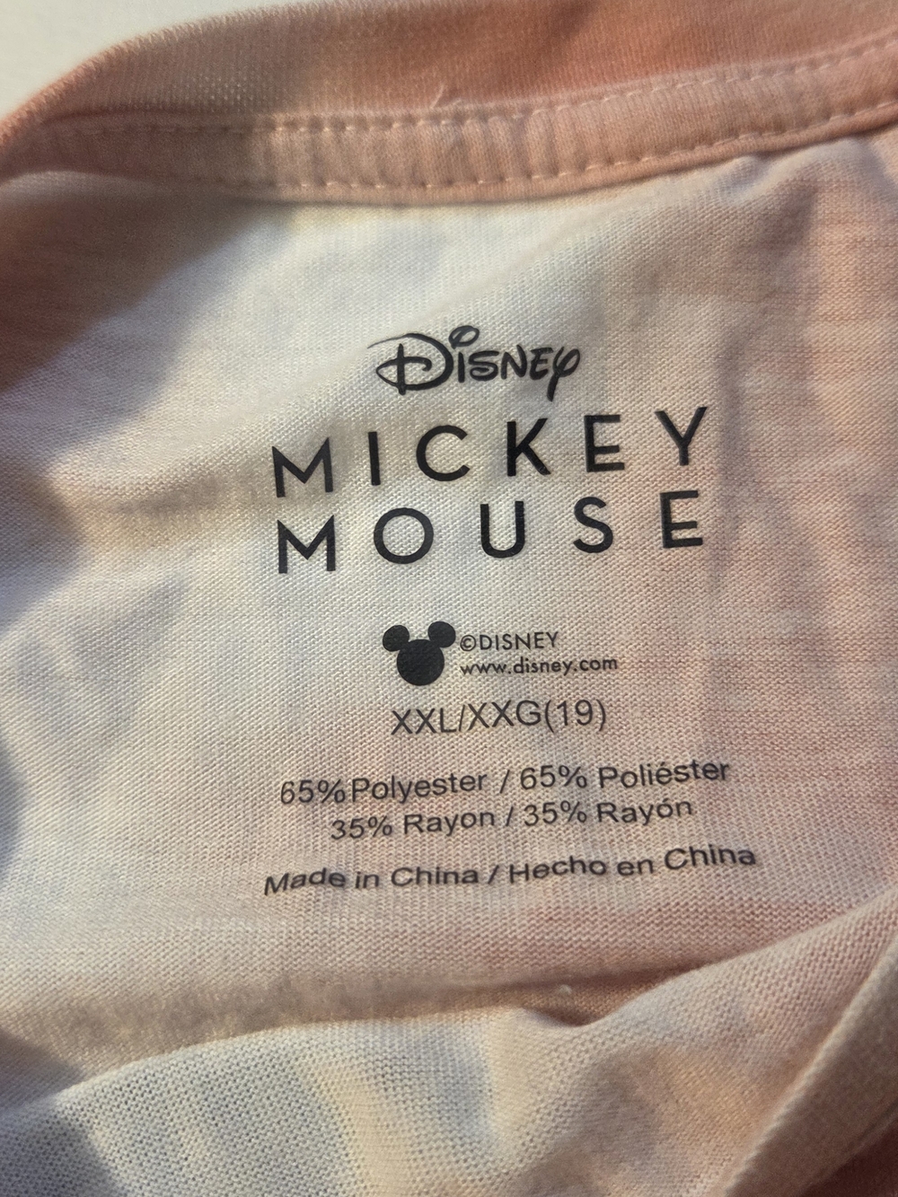 Disney Womens Pink Tie-Dye Mickey Mouse Short Sleeve Tee Preowned Size XXL - Picture 8 of 8